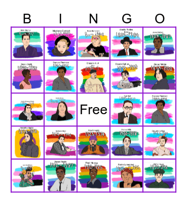 Know Your Pride Bingo: Notable People Bingo Card