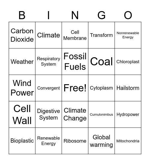 End of Year Bingo Card