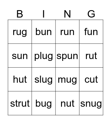 LN 12 Bingo Card