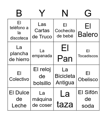 Bingo sin título Bingo Card