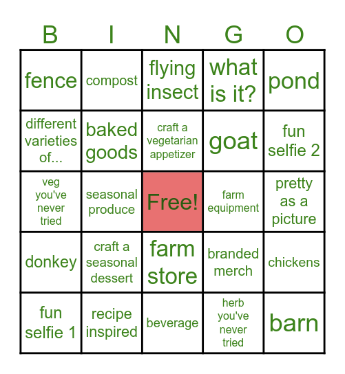 CAA10 DAY AT TERHUNE ORCHARDS Bingo Card
