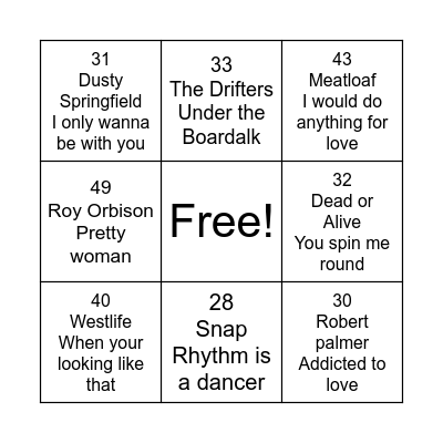small round 2 Bingo Card