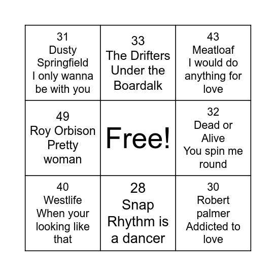 small round 2 Bingo Card