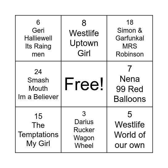 Small round 4 Bingo Card