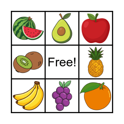 FRUIT BINGO Card
