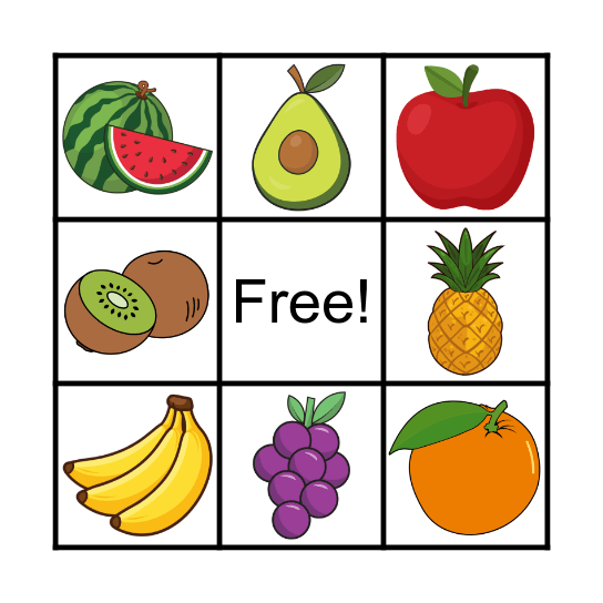 FRUIT BINGO Card