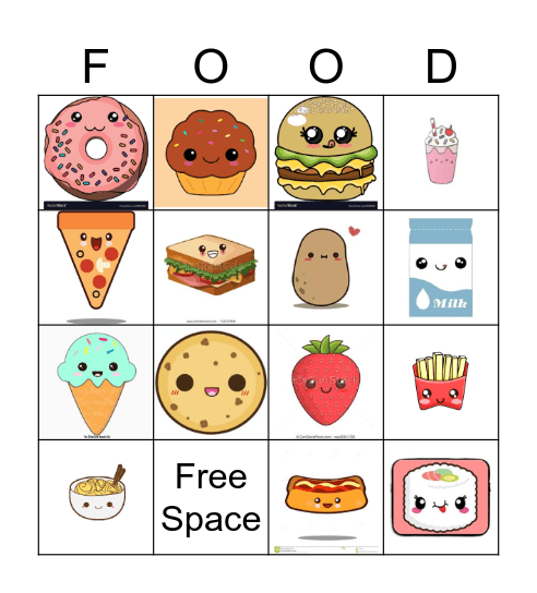 Food bingo Card