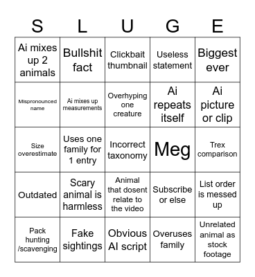 AI Dinosaur Bingo Card