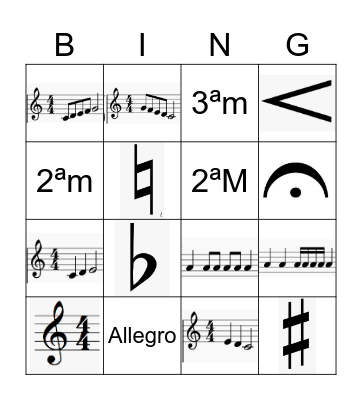 Últim compàs: BINGO MUSICAL! Bingo Card