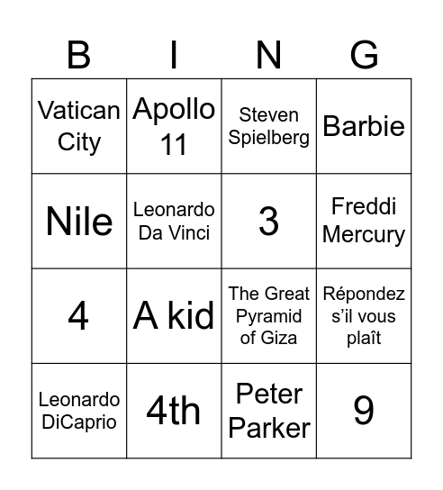 Who's BINGO? Bingo Card