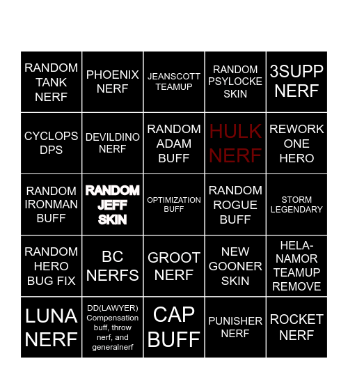 Untitled AS Bingo Card