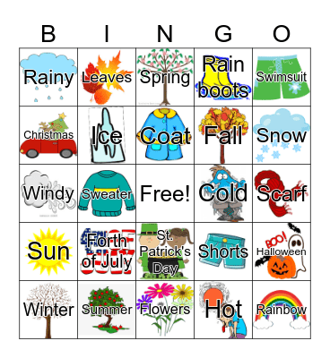 Seasons Bingo Card