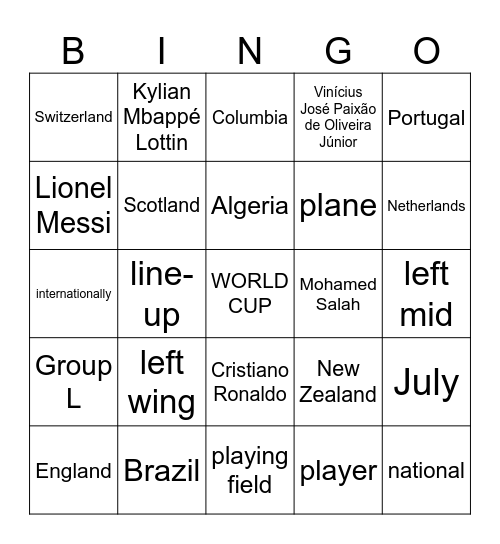 WORLD CUP 2026!!! Bingo Card