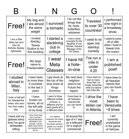 The *funniest* game ever Bingo Card