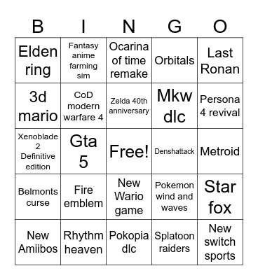 June 9th Direct Bingo Card