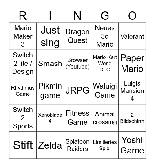 Cooles Bingo Card