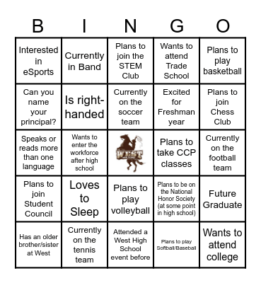 F R E S H M A N Bingo Card