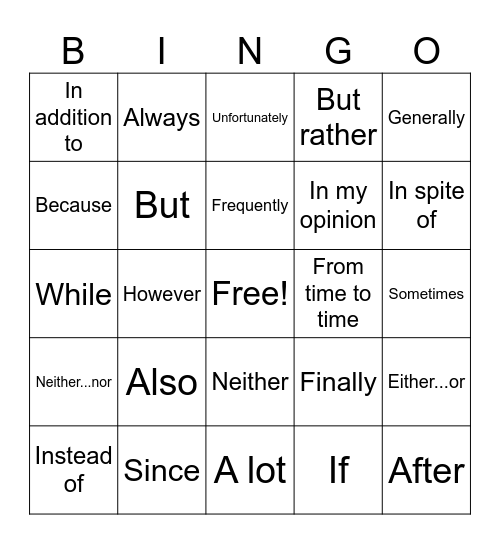 Repaso: Examen Final Bingo Card
