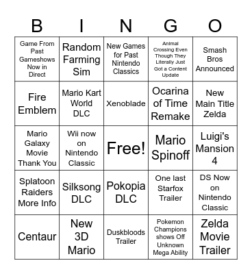 June 9th Direct Bingo Card