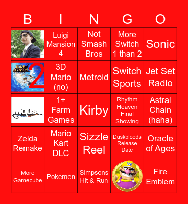 Evil Nintendo Direct 6/9/2026 Bingo Card