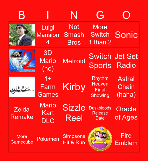 Evil Nintendo Direct 6/9/2026 Bingo Card