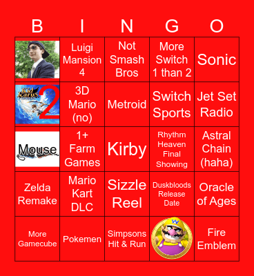 Evil Nintendo Direct 6/9/2026 Bingo Card