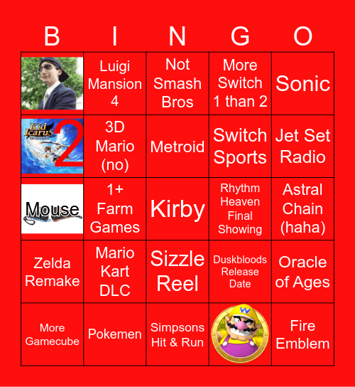 Evil Nintendo Direct 6/9/2026 Bingo Card