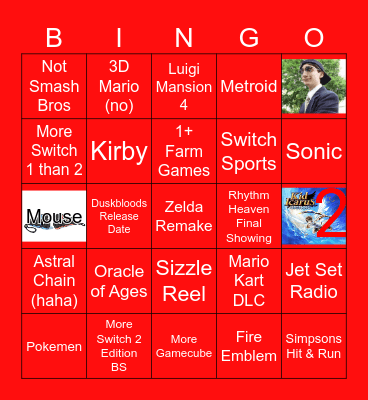 Evil Nintendo Direct 6/9/2026 Bingo Card