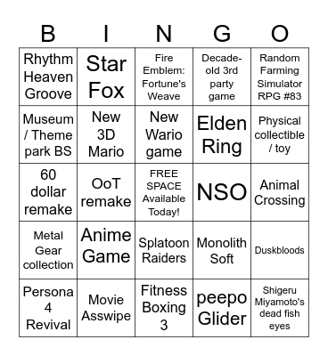 Shitrect June 2026 Bingo Card