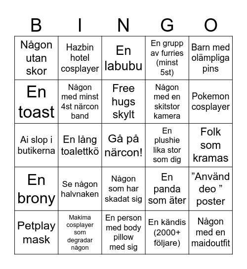 Närcon 2026 bingo Card