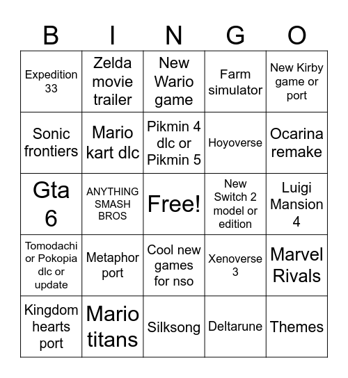 Direct Bingo Card