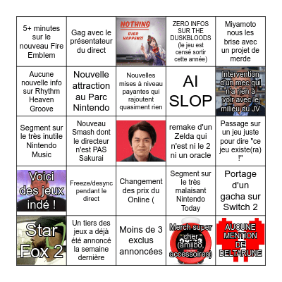 NINTENDO DIRECT DOOMPOSTING Bingo Card