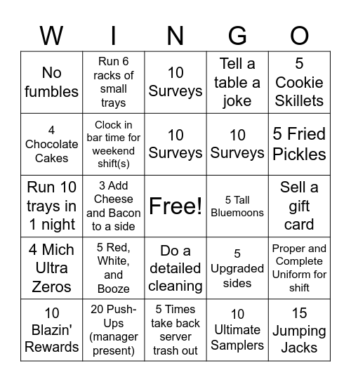 SHOW MANAGER PROOF/KEEP RECIEPTS Bingo Card