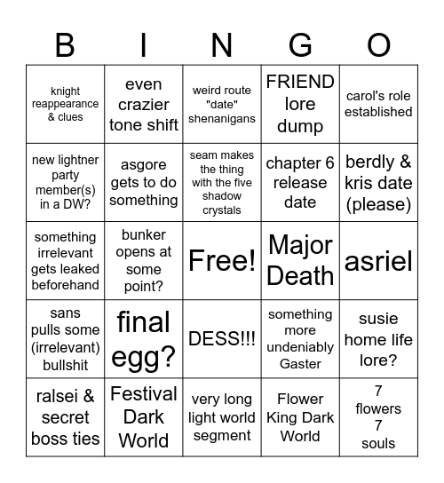 chapter 5 Bingo Card