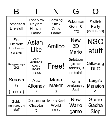 Holly’s Very Delusional Direct Bingo Card