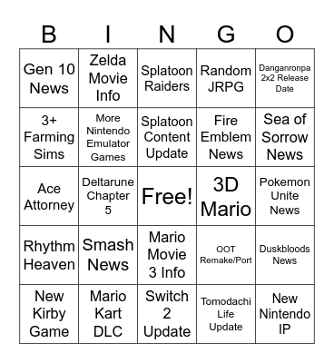 Direct Bingo Card