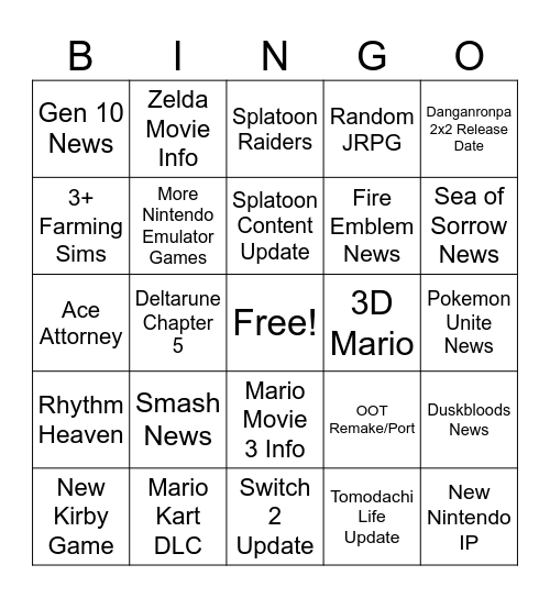Direct Bingo Card