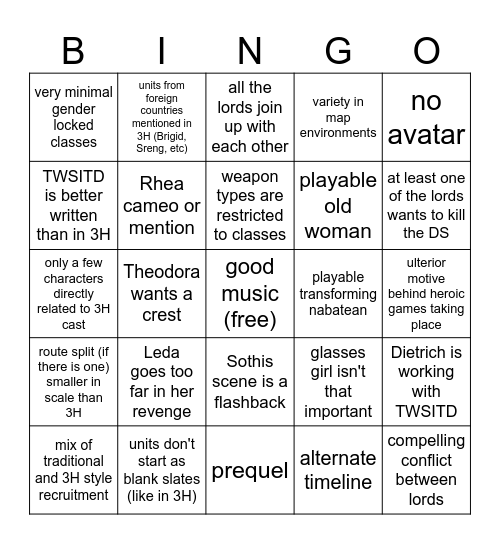 Fortunes Weave Bingo Card
