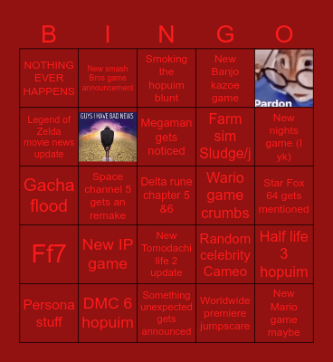 Nintendo direct & treehouse predictions Bingo Card