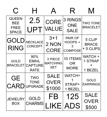 TEAM CHARMING  BINGO Card