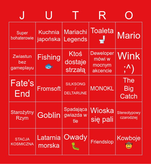 Stary wstał Bingo Card