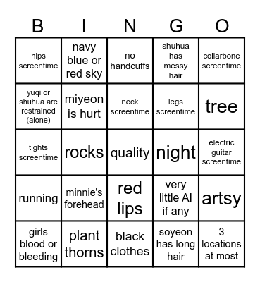 i-dle's crow Bingo Card