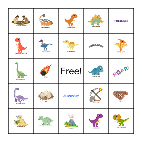 DINOSAUR BINGO Card