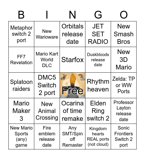NINTENDO DIRECT JUNE 2026 Bingo Card
