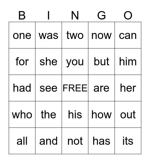 More Awesome Words!! Bingo Card