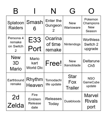 6/9 direct Bingo Card