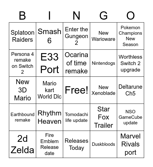 6/9 direct Bingo Card