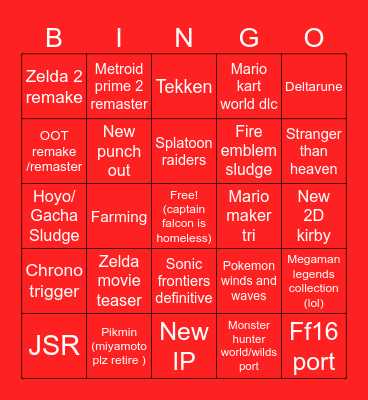 69 direct! Bingo Card