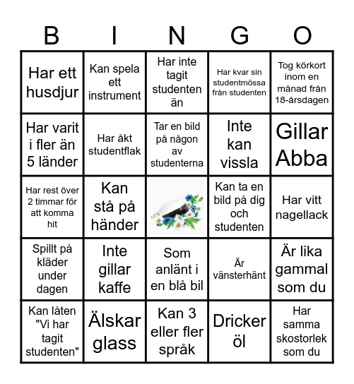 Milliams studentbingo Card