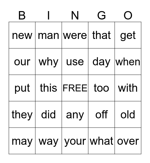 More Awesome Words!!! Bingo Card